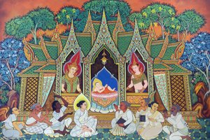Temple bouddhiste thaïlandais Wat Ananda Metyarama. Naissance de Siddhartha Gautama (connu sous le nom de Bouddha), Singapour - Unbekannt