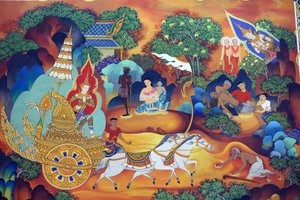 Temple bouddhiste thaïlandais Wat Ananda Metyarama. Peinture de la vie du Bouddha, 20160818, Singapour - Unbekannt