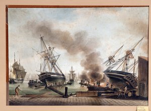 Aquarelle de A. Roux. XIXe siècle Marseille, Musée du Vieux Marseille