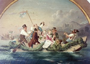 Croisière de mariage sur le lac Schliersee, cible de tireurs par A. Dirnberger, Feuerschuetzengesellschaft Miesbach, Haute-Bavière, Allemagne, Europe - Unbekannt