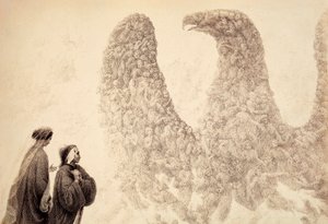 Dans la sphère de Jupiter, Dante voit les esprits bienheureux se disposer en forme d