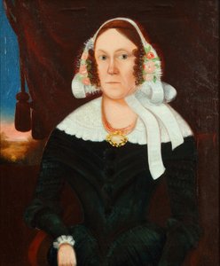 Femme au bonnet fleuri