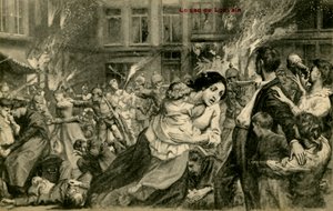 Première Guerre mondiale : Destruction de Louvain par les Allemands - Unbekannter Künstler
