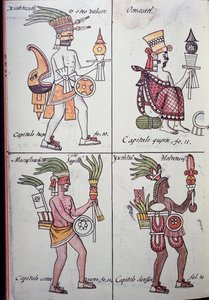 Xiuhtecuhtli, Omacatl, Macuilxochitl, Ixtlilton, Page du Codex Florentin, Version en espagnol et nahuatl, Histoire générale des choses de la Nouvelle-Espagne (Historia general de las cosas de Nueva España), Aztèque