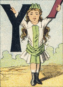 Y - Gravure extraite de ABCD des petites filles. Pellerin & Cie, imprimeur-éditeur, Epinal, vers 1890. Série A.