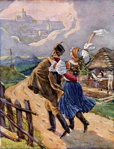 Jeune couple tchèque en costume national, vers 1920