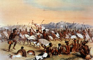Danse de chasse zouloue, vers 1848-1849 - Unbekannter Künstler