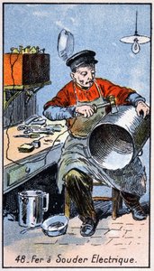 fer à souder électrique, début du 20e siècle (illustration)