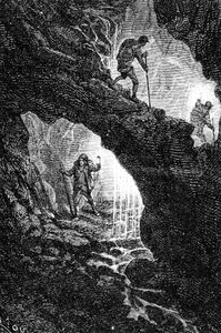 Fac-similé du roman "Voyage au centre de la Terre" de Jules Verne (gravure) - Unbekannter Künstler