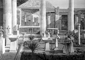 Touristes visitant les ruines de Pompéi, début du 20e siècle