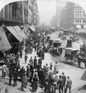 Scène de rue à Chicago, Illinois, USA, 1896 - Underwood and Underwood