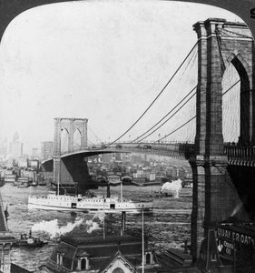 Pont de Brooklyn, New York, USA, début du 20ème siècle
