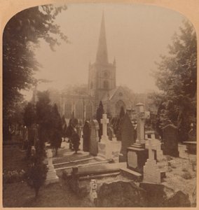 Église à Stratford-on-Avon, Angleterre - où reposent les restes mortels de Shakespeare, 1900 - Underwood and Underwood