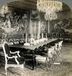 Salle du conseil du roi Oscar II, Palais royal, Stockholm, Suède - Underwood and Underwood