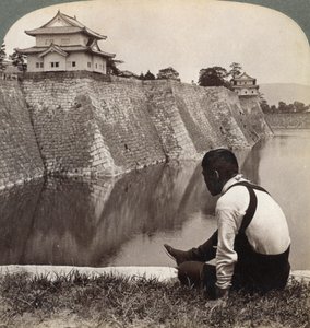 Château féodal des fiers Shoguns, Osaka, Japon, 1904 - Underwood and Underwood