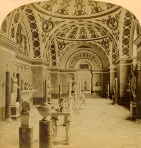 Salle des Romains, Glyptothèque, Munich, Allemagne, 1898 - Underwood and Underwood