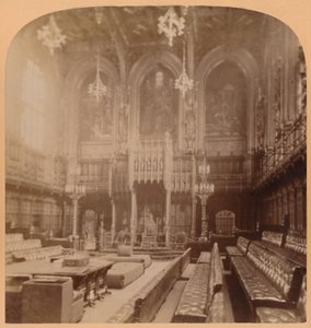 Chambre des Lords, Palais de Westminster, Londres, Angleterre, 1900 - Underwood and Underwood