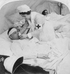 Dans un hôpital de campagne britannique sur la rivière Tugela, Afrique du Sud, 2e guerre des Boers, 1900