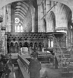 Intérieur de la cathédrale de Glasgow, Écosse, fin du 19e siècle
