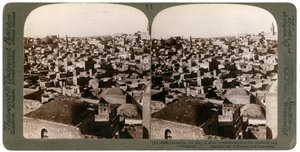 Jérusalem, vue du mur nord, Palestine, 1897 - Underwood and Underwood