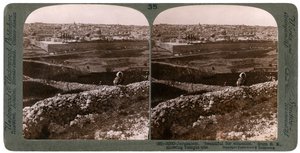 Jérusalem, vue du sud-est, montrant le site du temple, Palestine, années 1900 - Underwood and Underwood