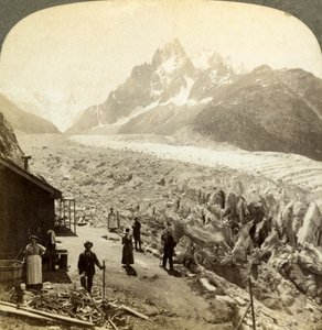 Mer de Glace depuis le Chapeau, près de Chamonix, France - Underwood and Underwood
