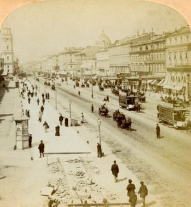 Perspective Nevski, la rue principale de Saint-Pétersbourg, Russie, 1897