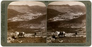 Sichem, sud-ouest du mont Ebal, Palestine, années 1900 - Underwood and Underwood