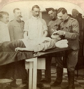 Soldat tombé au front, hôpital de Wynberg, Le Cap, Afrique du Sud, guerre des Boers, 1899-1902 - Underwood and Underwood