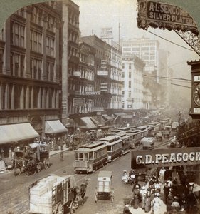 State Street, Chicago, Illinois, USA, 1908 - Underwood and Underwood