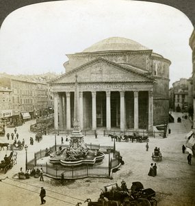 Le Panthéon et la Piazza della Rotunda, Rome, Italie - Underwood and Underwood