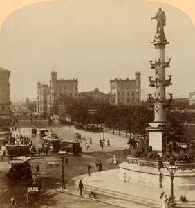 Le monument Tegetthoff, au Prater-Stern, Vienne, Autriche, 1898 - Underwood and Underwood