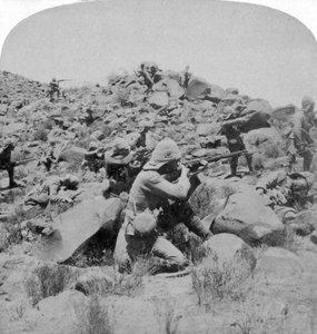 Les Warwicks escarmouchant avec les Boers près de Weppener, à l