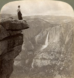 Vue depuis Glacier Point, vallée de Yosemite, Californie, USA, 1902 - Underwood and Underwood