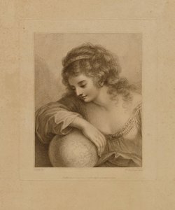 Fille avec un globe terrestre - Unidentified