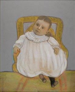Enfant dans une chaise peinte