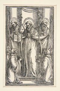 Illustration de livre avec trois saints