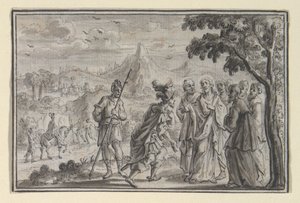 Le centurion implorant le Christ (?) (Luc 7, Mt 8), une des quatre scènes de la vie du Christ - Unknown