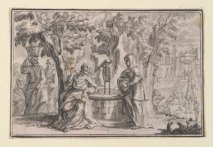 Le Christ et la Samaritaine (Jean 4), une des quatre scènes de la Vie du Christ - Unknown