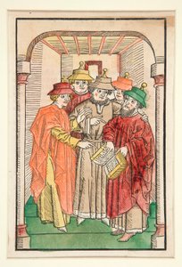 Cinq érudits juifs, illustration de Der Seelen-Wurzgarten - Unknown
