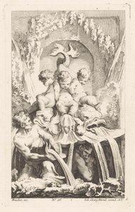 Fontaine avec putti et dauphins - Unknown