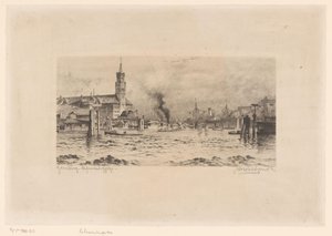 Vue sur Kehrwiederspitze et une église, à Hambourg - Unknown