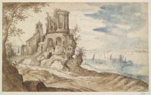 Paysage imaginaire avec le temple de Sibylle, Tivoli