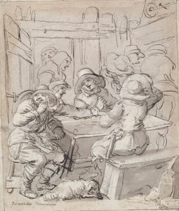 Joyeux Noël (recto); Femme et soldat assis à une table (verso) - Unknown