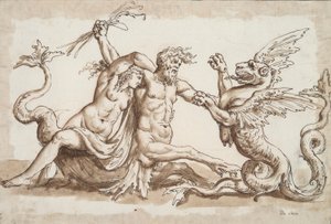 Néréide et Triton Combattant un Griffon - Unknown