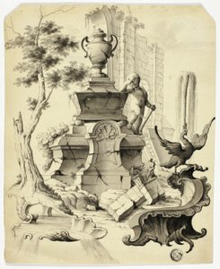 Tombe rococo en ruines - Unknown
