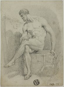 Homme nu assis (d