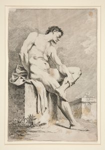 Nu masculin assis - Unknown