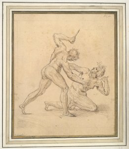 Deux hommes nus se battant - Unknown