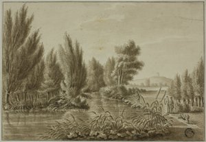 Vue sur la Leine près de Göttingen vers Rosdorf Warte - Unknown